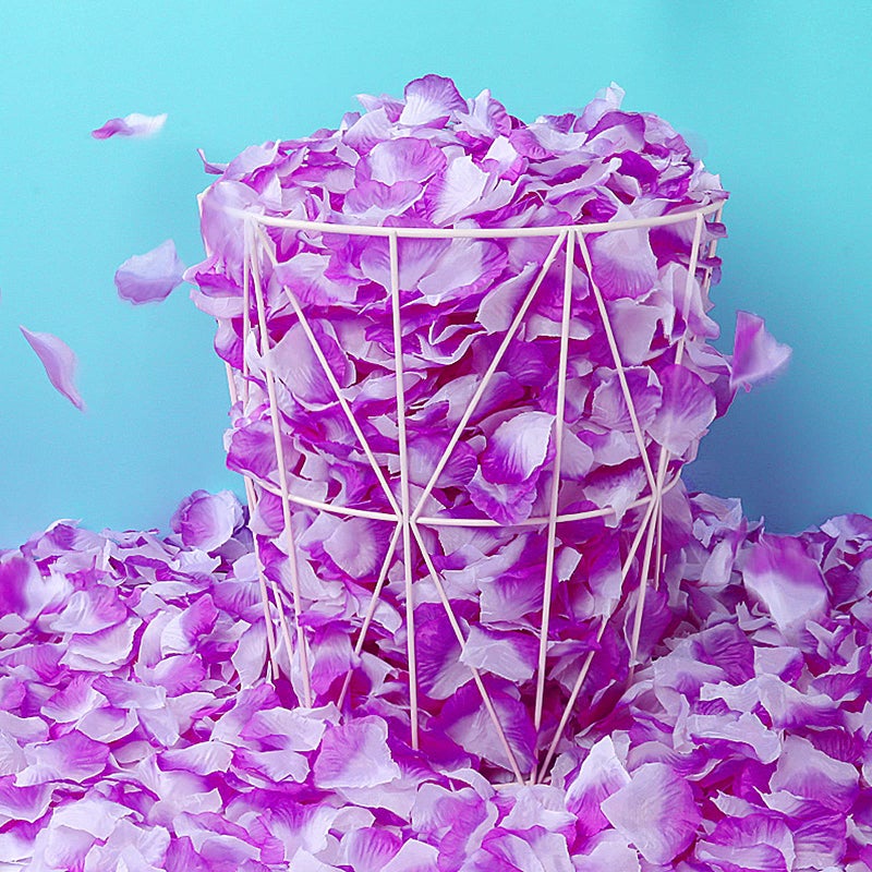 Neo LOONS 1000 Pcs Artificial Silk Rose Petals Decoration Wedding Party Color Purple & White - Image 2